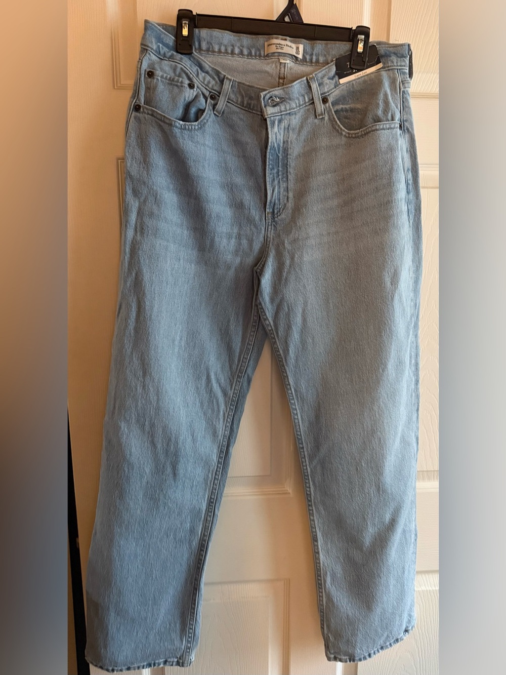 Abercrombie & Fitch Curve Love The Baggy Light Wash Boyfriend Jeans